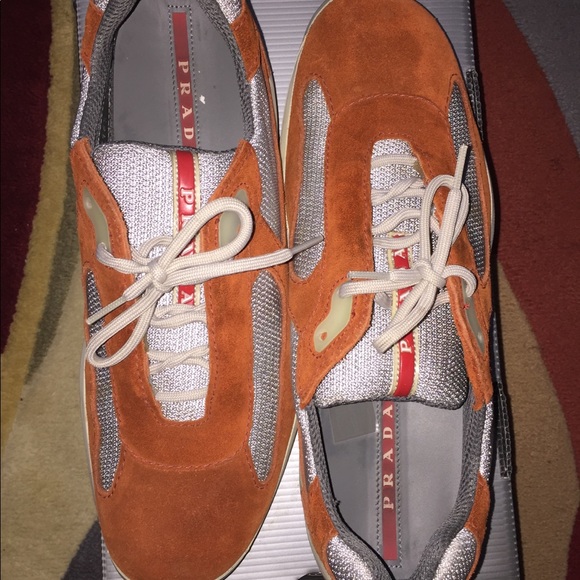 prada orange shoes